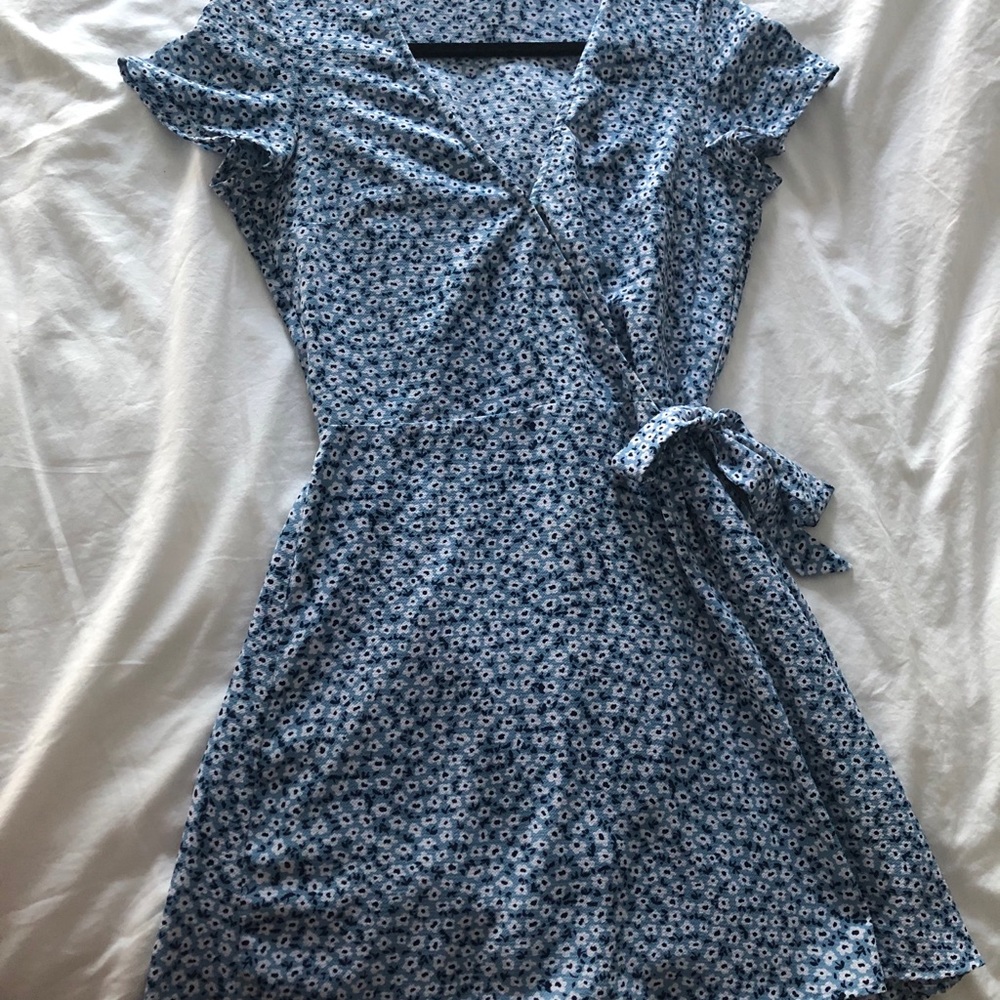 H&M Wrap Dress, Blue Floral